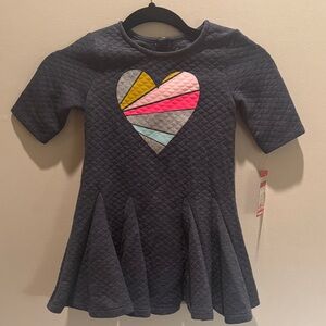 NWT Cat and Jack Quilted Dress with Heart Design